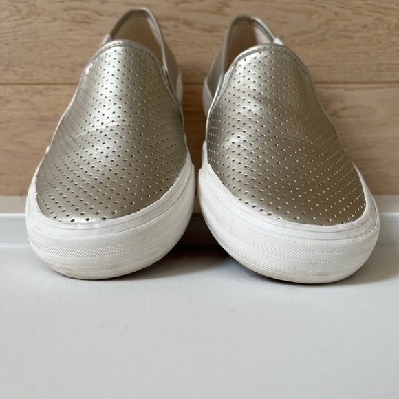 KEDS Double Decker Slip On Sneaker Perforated Faux Leather Perforated Metallic - Picture 6 of 15